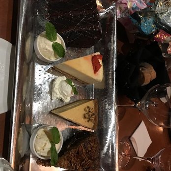 DC Prime Steaks - The 'everything' dessert for the birthday table of nine! Key LIme, Chocolate cake, pecan, cheesecake - all awesome! - Steakhouses Near Me - Ashburn, Virginia