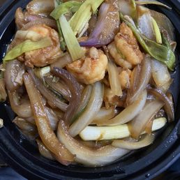 Shrimp with scallions Shrimp with scallions