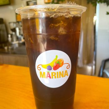 Marina Cafe - a cold drink in a plastic cup - Cafes Near Me - Seal Beach, California