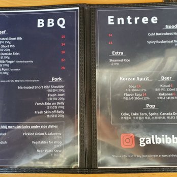 Galbi Korean BBQ - Menu - Korean Near Me - Coquitlam, British Columbia