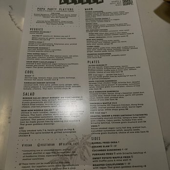 Anthem - Menu - American Near Me - Austin, Texas Anthem - Menu - American Near Me - Austin, Texas