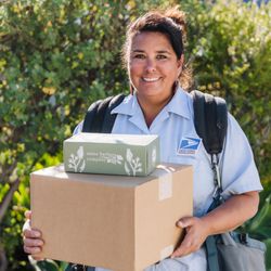 Santa Barbara Company - Our local mail lady Jyen-Ai delivering packages!