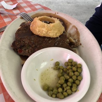 Crystal Beer Parlor - Meatloaf and peas - Southern Near Me - Savannah, Georgia Crystal Beer Parlor - Meatloaf and peas - Southern Near Me - Savannah, Georgia