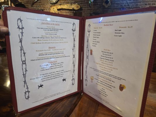 Menu photo 2 El Corral On 66 Williams, AZ