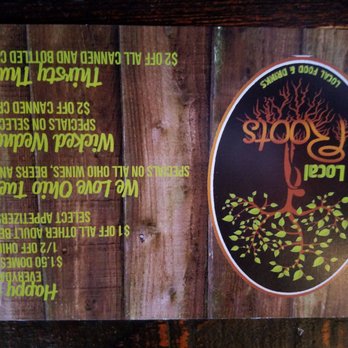 Local Roots - Sorry folks this one came out upside down all you gotta do is flip your computer over and it'll tell you what the happy hour is in a couple - New American Near Me - Powell, Ohio Local Roots - Sorry folks this one came out upside down all you gotta do is flip your computer over and it'll tell you what the happy hour is in a couple - New American Near Me - Powell, Ohio