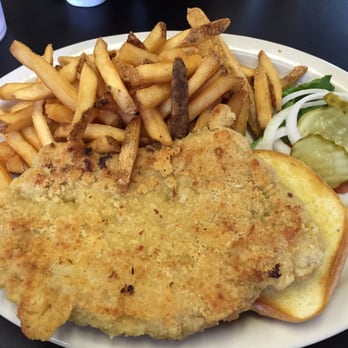 Hungry Hunter Restaurant - Awesome tenderloin and fries!  This is grilled, not fried. - Breakfast & Brunch Near Me - Branson, Missouri