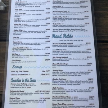Beaches at Vilano - The menu - Seafood Near Me - St. Augustine, Florida