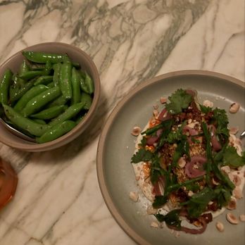 Monte's - RHF ROASTED SUGAR SNAP PEAS & COAL ROASTED CONE CABBAGE - New American Near Me - Montecito, California