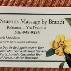 Seasons Massage by Brandi - Call for more info~ let's create your visit!
And see you soon!