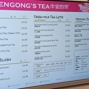 BenGong's Tea - Menu 1 as of Jan 2026 - Coffee & Tea Near Me - Irvine, California
