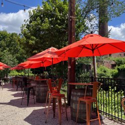 Oak & Iron Brewing - Excellent patio tables with plenty of space and a beer with a view.