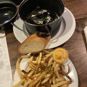 Photo of Brouwer's Cafe - Seattle, WA, United States. Traditional Mussels and frites