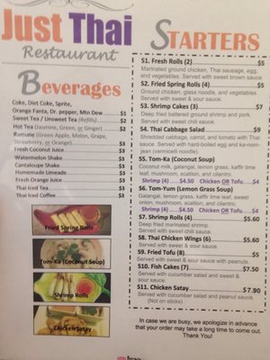 Menu photo 1 Just Thai Columbus, GA