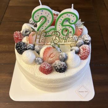 Bakery 101 - Strawberry Shortcake. Happy Birthday sign is from the store, candles were my own. - Bakeries Near Me - Santa Ana, California