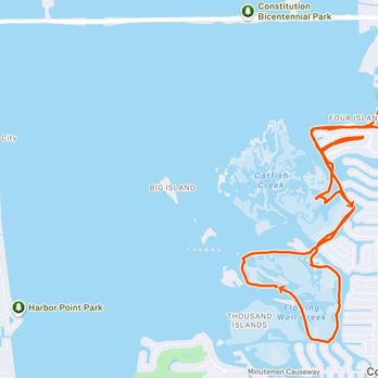 The Riverfront Cocoa Beach - 7.5 mile route.  I recommend going all the way to the golf course, and returning close to the houses, not going around the mangrove islands - Rafting/Kayaking Near Me - Cocoa Beach, Florida