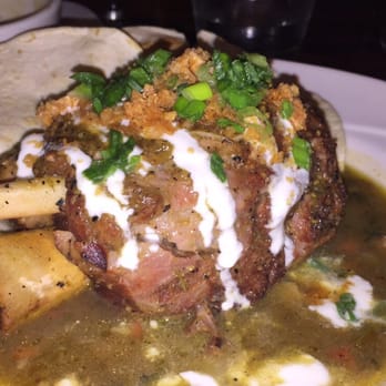 Agave Roja - Pork Shank- incredible. Comes with a side of zucchini corn cream - Mexican Near Me - Corolla, North Carolina