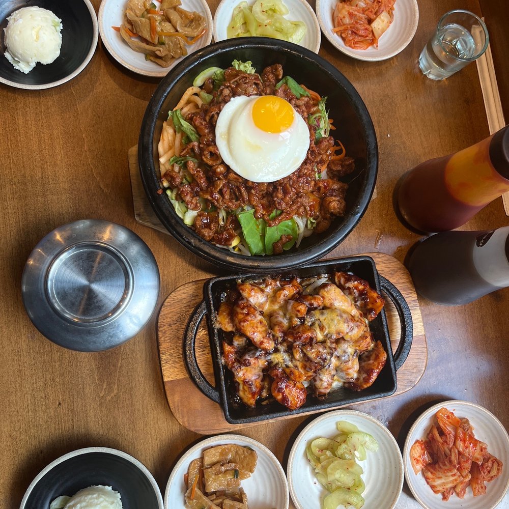 Jan Chi Korean Cuisine & BBQ - Spicy Chicken and cheese And Spicy Pork Bibimbob - Korean Near Me - Austin, Texas Jan Chi Korean Cuisine & BBQ - Spicy Chicken and cheese And Spicy Pork Bibimbob - Korean Near Me - Austin, Texas