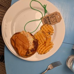 Skinny Butcher Crazy Crispy Chick'n - Korean chicken sandwich with fries