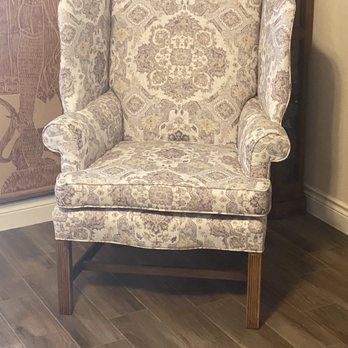 Free Bird Restorations & Design - Queen Anne reupholstered completed - Furniture Repair Near Me - San Antonio, Texas