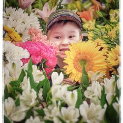 Evergreen Florist - The owner's grandson loves flowers, too!