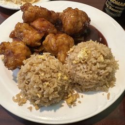 Orange Chicken with fried rice.