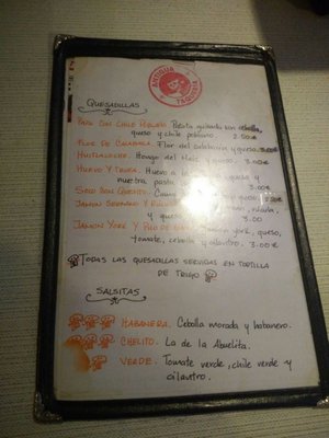 Menu photo 1 Antigua Taquería Madrid, M