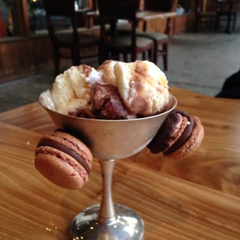Sybaris Bistro - Handmade Gelato heaven in several flavors with meringue cookies. - New American Near Me - Albany, Oregon Sybaris Bistro - Handmade Gelato heaven in several flavors with meringue cookies. - New American Near Me - Albany, Oregon