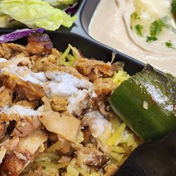 Falafel Tazah - Rice pilaf & chicken shwarma