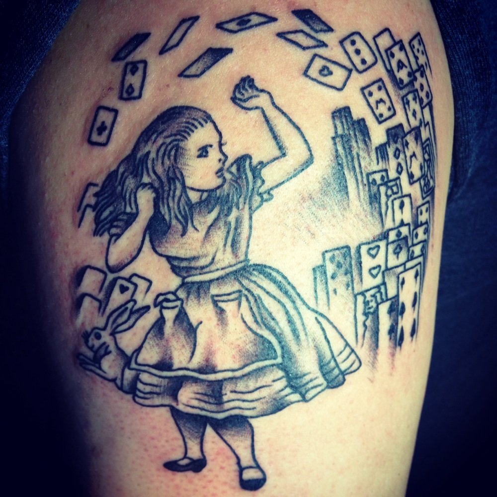 Love my Alice in a Wonderland tattoo. Emily is the best! Love my Alice in a Wonderland tattoo. Emily is the best!