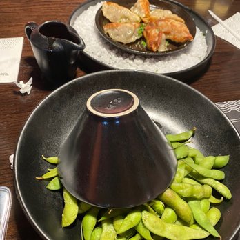 P.F. Chang's - Edamame appetizer and potstickers (highly recommend) - Chinese Near Me - Fresno, California P.F. Chang's - Edamame appetizer and potstickers (highly recommend) - Chinese Near Me - Fresno, California