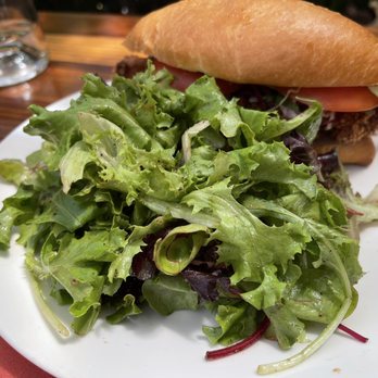 Fable - Chicken sandwich with a side of salad - New American Near Me - San Francisco, California Fable - Chicken sandwich with a side of salad - New American Near Me - San Francisco, California