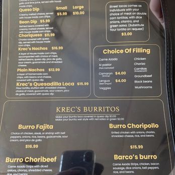 Kasita Krec’s - Menu - Mexican Near Me - Lacey, Washington