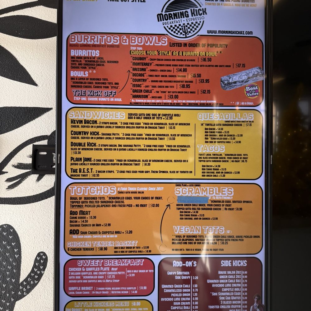 Morning Kick - Menu - Breakfast & Brunch Near Me - Gilbert, Arizona Morning Kick - Menu - Breakfast & Brunch Near Me - Gilbert, Arizona