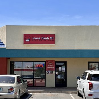 Leona Banh Mi - two cars parked in front of a business - Vietnamese Near Me - Albuquerque, New Mexico