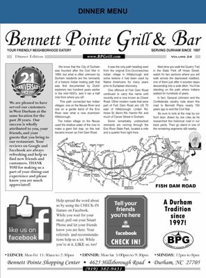 Menu photo 3 Bennett Point Grill Durham, NC