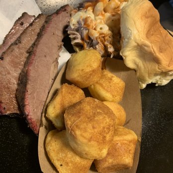 Nickel's Pit BBQ - Mac attack pulled pork, brisket, corn bread side. - Barbeque Near Me - Watkins Glen, New York