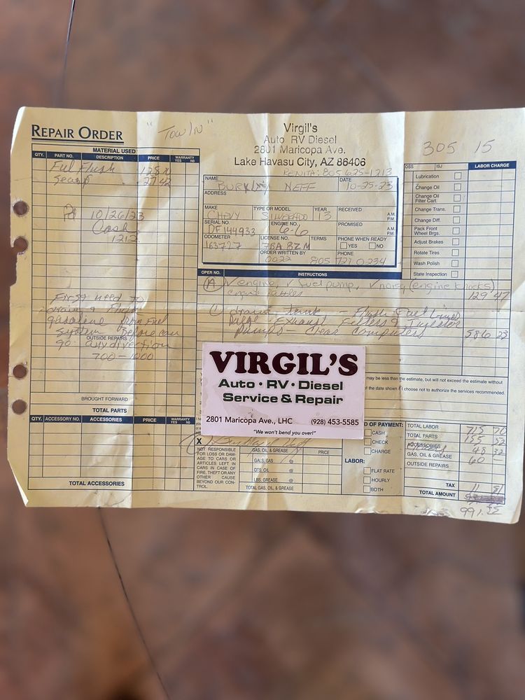 VIRGIL’S AUTO RV & DIESEL REPAIR Updated October 2024 23 Reviews