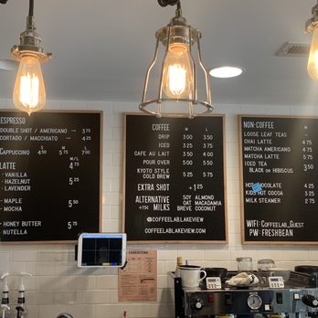 Coffee Lab & Roasters - menus on the wall - Coffee & Tea Near Me - Chicago, Illinois