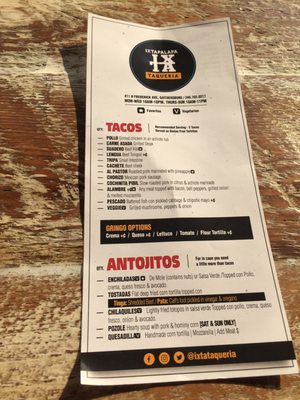 Menu photo 8 Ixtapalapa Taqueria Gaithersburg, MD