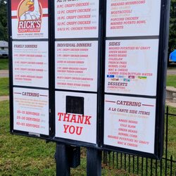 Rick’s Crispy Chicken - Drive thru menu