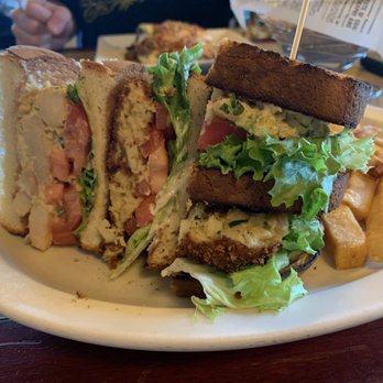 Sunshine Grille - Huge Maryland seafood club sanwich - New American Near Me - Fork, Maryland