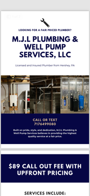 M J L Plumbing & Well Pump Services
