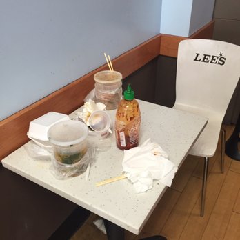 Lee's Sandwiches - Food trash on one of the tables. Looks like one of the employees had lunch from another restaurant, then left the trash out. - Sandwiches Near Me - Pasadena, California Lee's Sandwiches - Food trash on one of the tables. Looks like one of the employees had lunch from another restaurant, then left the trash out. - Sandwiches Near Me - Pasadena, California