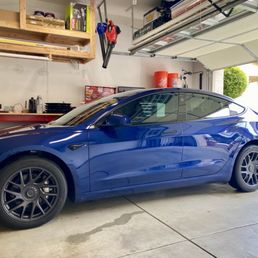 Mobile install at my home while I work. 35% ceramic tint all around. Very happy.