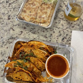 Dora Taqueria - BIRRIA 4 PIECES and QUESADILLA LARGE (shrimp). - Mexican Near Me - Weymouth, Massachusetts