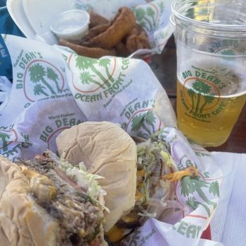 Big Dean's Ocean Front Cafe - Big Deans Burger, onion rings, draft Stella - Bars Near Me - Santa Monica, California Big Dean's Ocean Front Cafe - Big Deans Burger, onion rings, draft Stella - Bars Near Me - Santa Monica, California