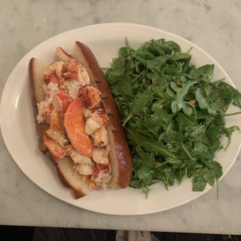 Neptune Oyster - Hot lobster roll and salad - Seafood Near Me - Boston, Massachusetts
