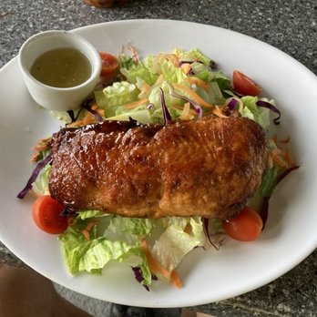 Cornell Cafe - glazed salmon on salad - Japanese Near Me - Delray Beach, Florida Cornell Cafe - glazed salmon on salad - Japanese Near Me - Delray Beach, Florida