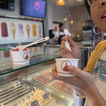 Sundaes At The Del - They split our small into two cups (thank youuu) - Ice Cream & Frozen Yogurt Near Me - Coronado, California Sundaes At The Del - They split our small into two cups (thank youuu) - Ice Cream & Frozen Yogurt Near Me - Coronado, California