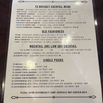 TX Whiskey Ranch - Menu - Distilleries Near Me - Fort Worth, Texas TX Whiskey Ranch - Menu - Distilleries Near Me - Fort Worth, Texas
